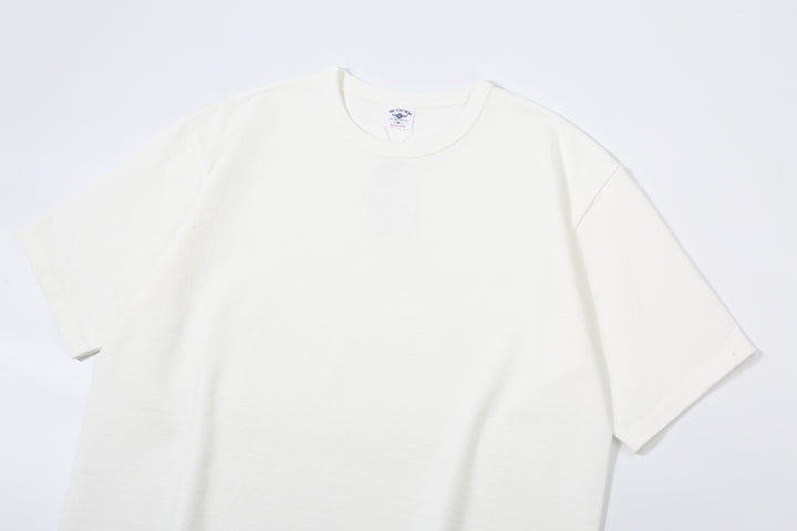 The Flat Head FN-HTK-001 20oz heavyweight loopwheel T-shirt white detail