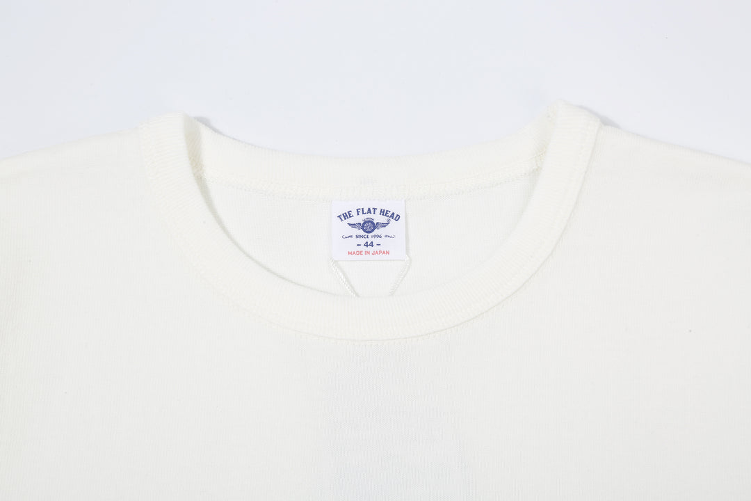 The Flat Head FN-HTK-001 20oz heavyweight loopwheel T-shirt white collar