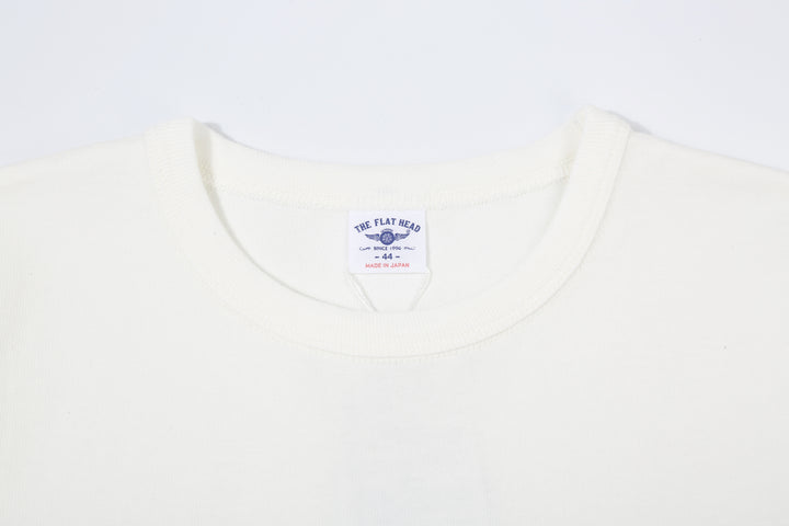The Flat Head FN-HTK-001 20oz heavyweight loopwheel T-shirt white collar