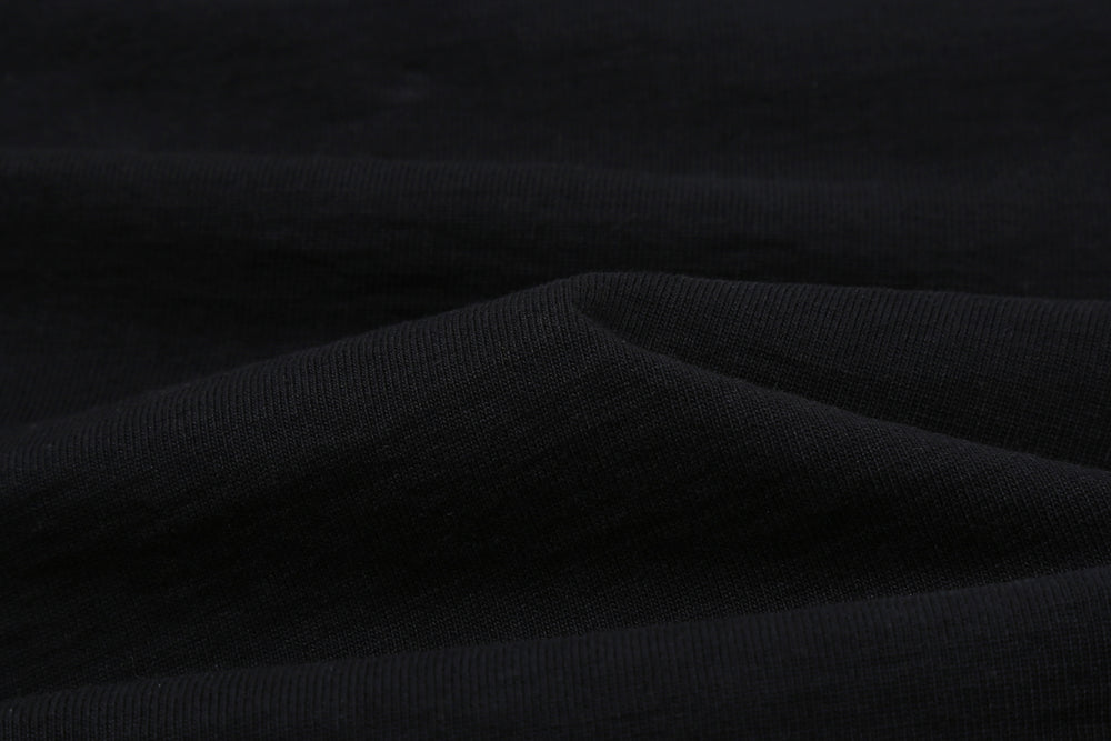 The Flat Head FN-HTK-001 20oz heavyweight loopwheel T-shirt black close up