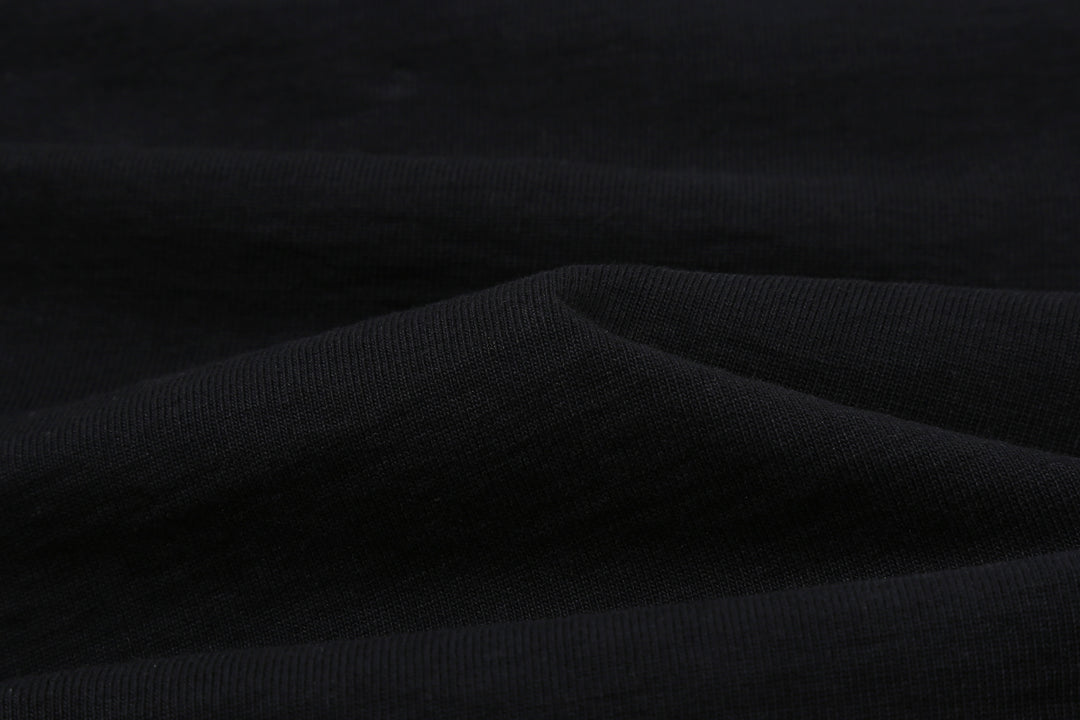 The Flat Head FN-HTK-001 20oz heavyweight loopwheel T-shirt black close up
