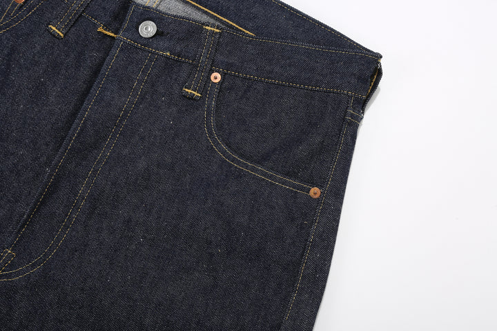 Warehouse Dead Stock Blue Lot 1000XX Straight Fit Jeans – Front Pocket And Rivet - Detail