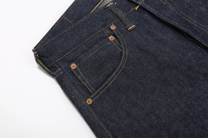 Warehouse Dead Stock Blue Lot 1000XX Straight Fit Jeans – Coin Pocket Construction - Detail