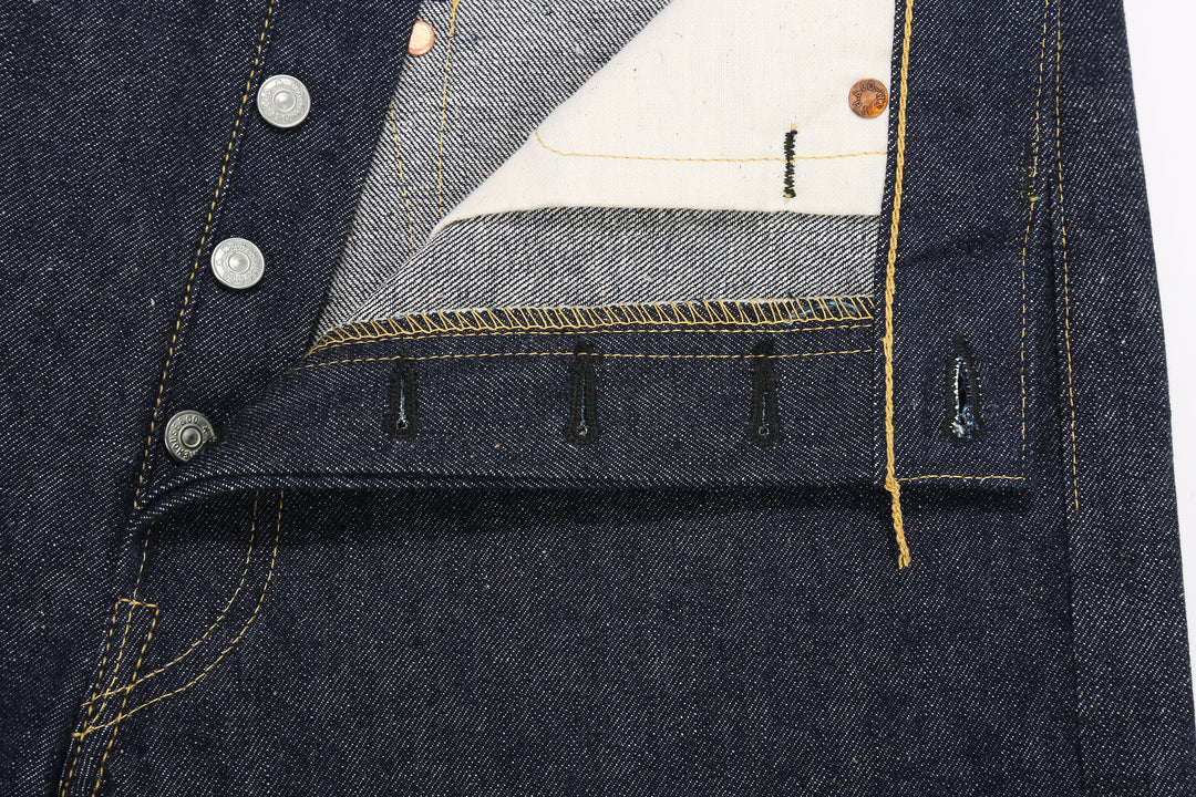 Warehouse Dead Stock Blue Lot 1000XX Straight Fit Jeans – Inside Fly And Stitching - Detail
