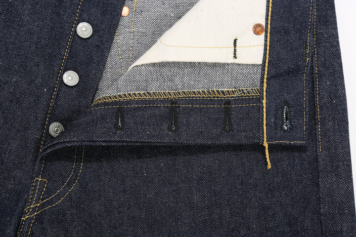 Warehouse Dead Stock Blue Lot 1000XX Straight Fit Jeans – Inside Fly And Stitching - Detail