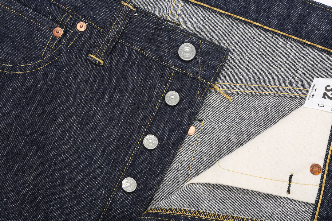 Warehouse Dead Stock Blue Lot 1000XX Straight Fit Jeans – Button Fly - Detail