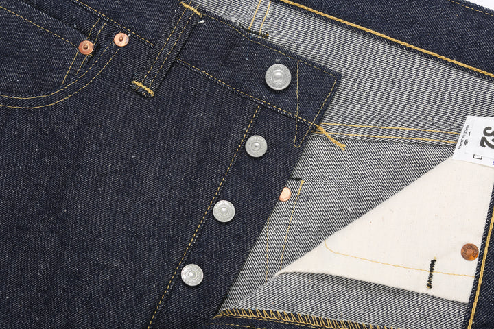 Warehouse Dead Stock Blue Lot 1000XX Straight Fit Jeans – Button Fly - Detail