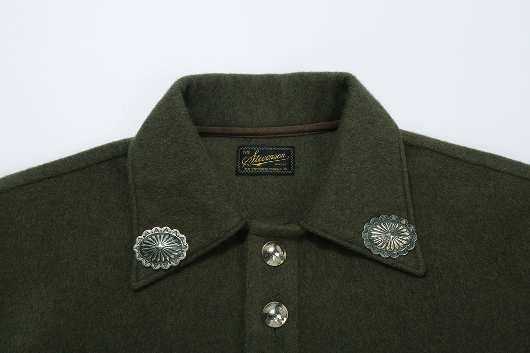 Stevenson Overall Co. Brave Man – BM2 Wool Navajo shirt - Heather Olive