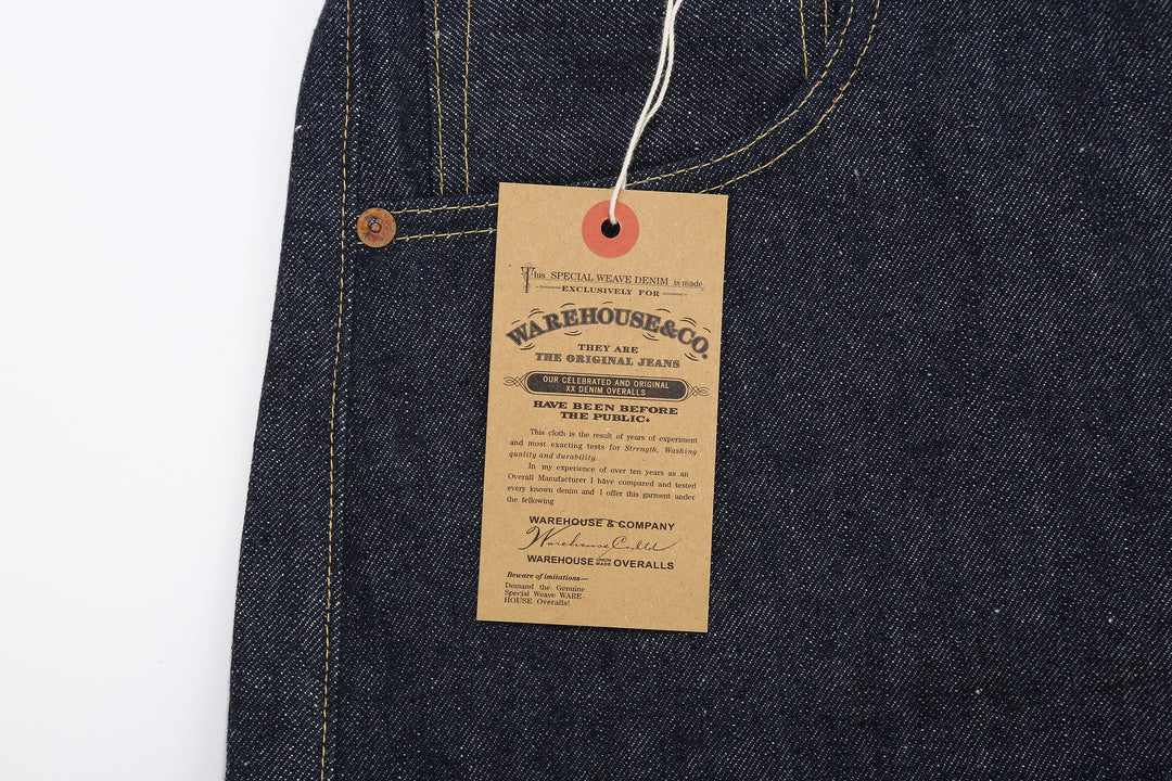Warehouse Dead Stock Blue Lot 1000XX Straight Fit Jeans – Product Hang - Tag