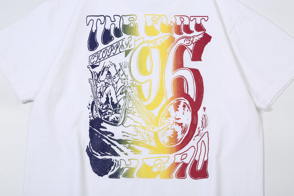 The Flat Head FN-THC-053 chopper gradation print T-shirt back printing