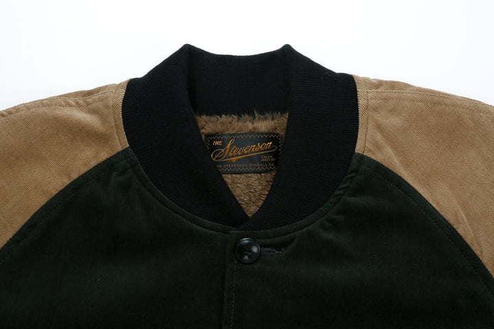 Stevenson Overall GA1 Golden Era Athletic jacket green beige neck close up