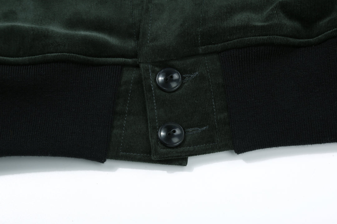 Stevenson Overall Co. Golden Era Athletic - GA1 Classic Varsity Jacket - Dark Green x Beige