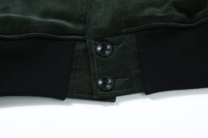 Stevenson Overall Co. Golden Era Athletic - GA1 Classic Varsity Jacket - Dark Green x Beige