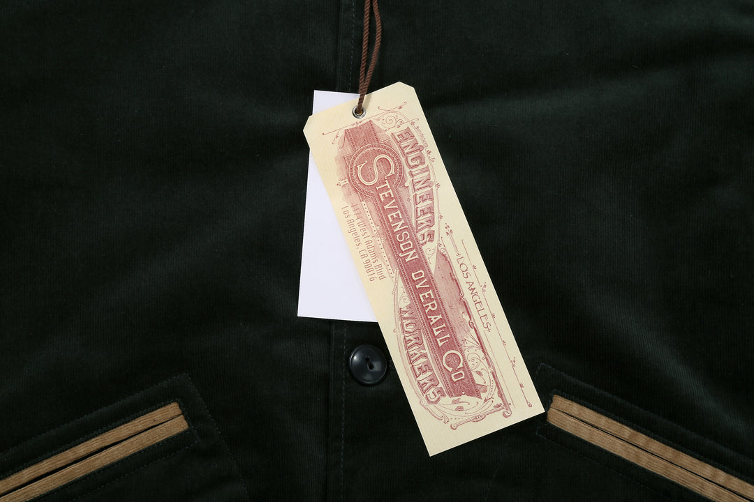 Stevenson Overall Co. Golden Era Athletic - GA1 Classic Varsity Jacket - Dark Green x Beige