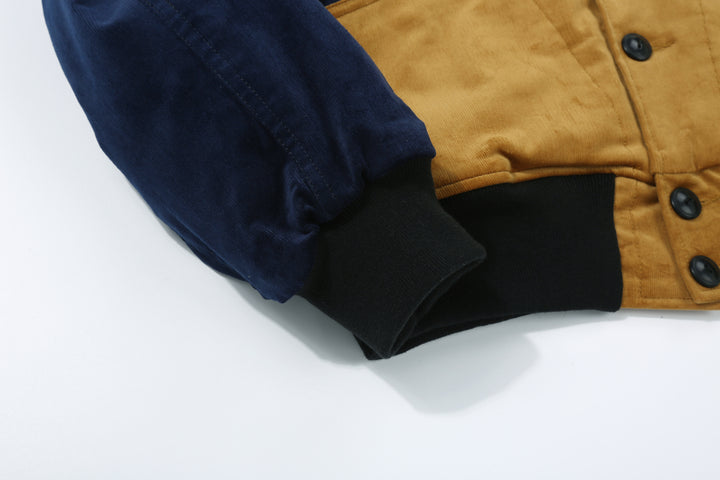 Stevenson Overall GA1 Golden Era Athletic jacket navy mustard cuff rib