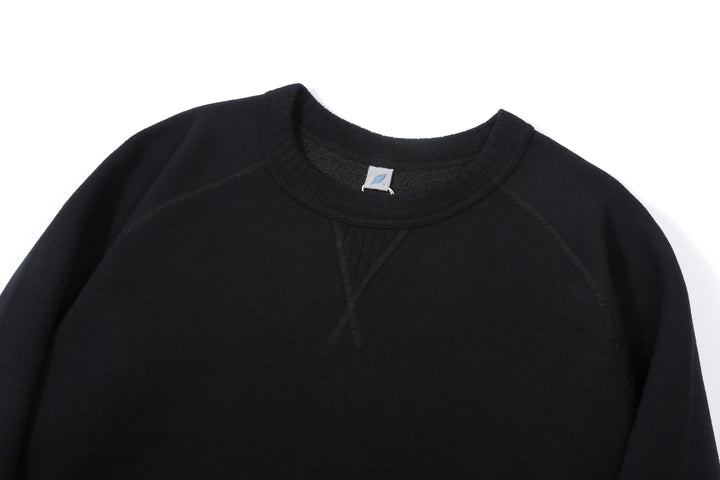 Pure Blue Japan 5409-IDBK Indigo Sweatshirt Black Overdye – Crew Neck and Raglan Sleeve Detail