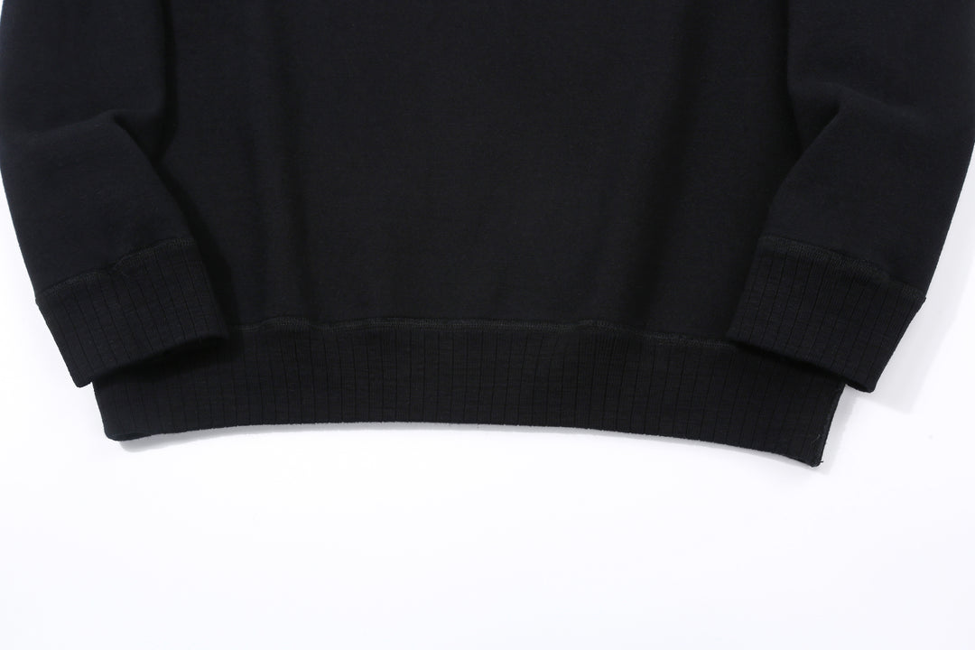 Pure Blue Japan 5409-IDBK Indigo Sweatshirt Black Overdye – Ribbed Cuffs and Hem Detail