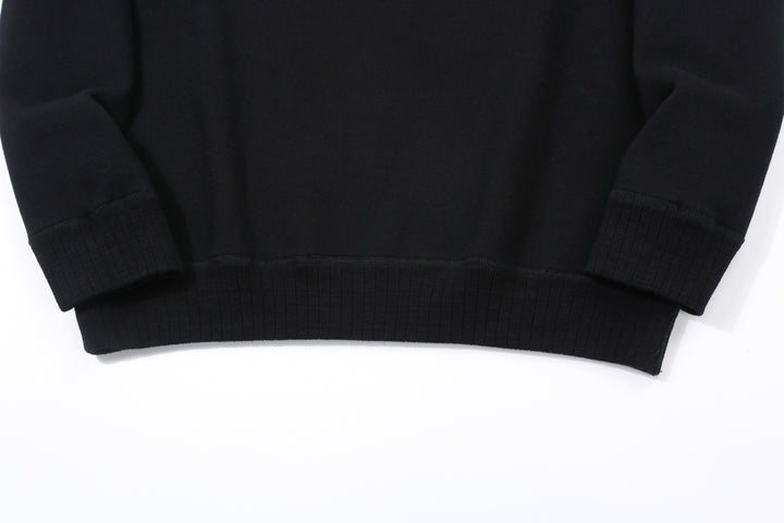 Pure Blue Japan 5409-IDBK Indigo Sweatshirt Black Overdye – Ribbed Cuffs and Hem Detail