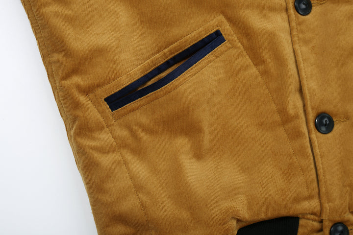Stevenson Overall GA1 Golden Era Athletic jacket navy mustard front view pocket