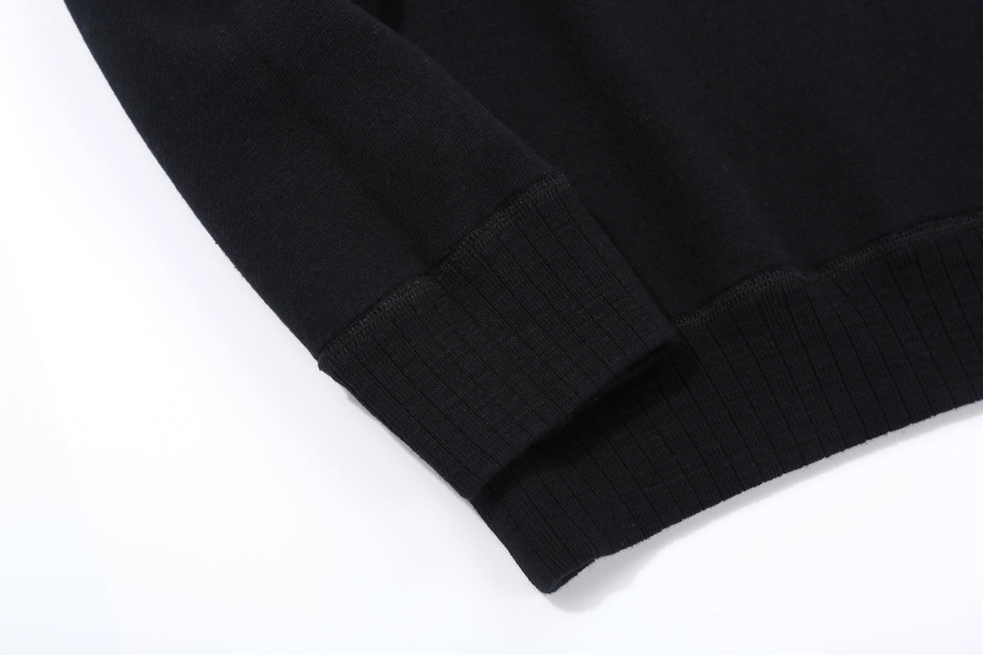 Pure Blue Japan 5409-IDBK Indigo Sweatshirt Black Overdye – Needle-Out Ribbing Close-Up