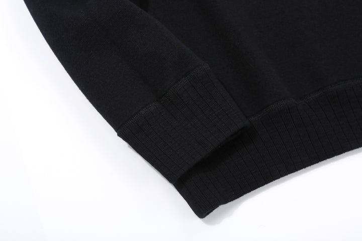 Pure Blue Japan 5409-IDBK Indigo Sweatshirt Black Overdye – Needle-Out Ribbing Close-Up