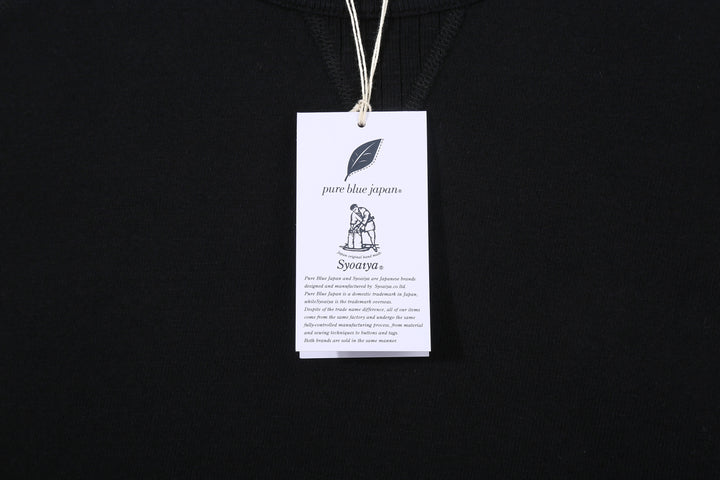 Pure Blue Japan 5409-IDBK Indigo Sweatshirt Black Overdye – Brand Hang Tag Detail