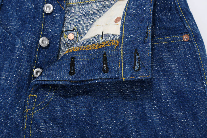 Samurai Jeans S211XX17oz-SLB Murakumo 17oz selvedge slub denim relaxed tapered fit button hole