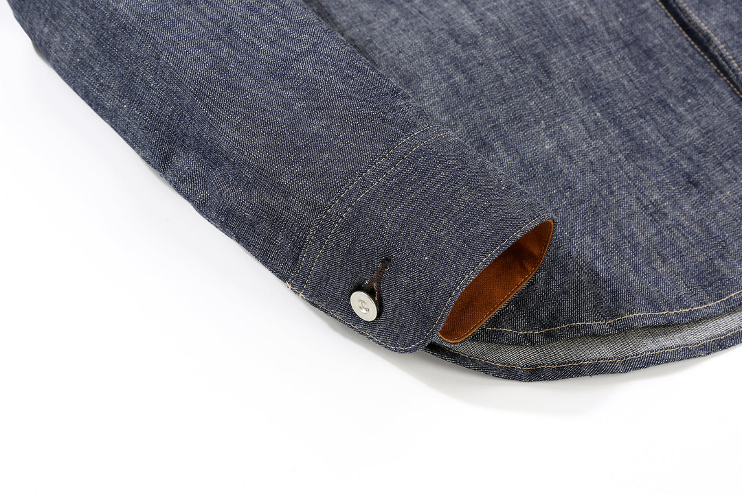 Deluxeware 7640 10.5oz selvedge denim work shirt made in Japan indigo denim shirt cuff