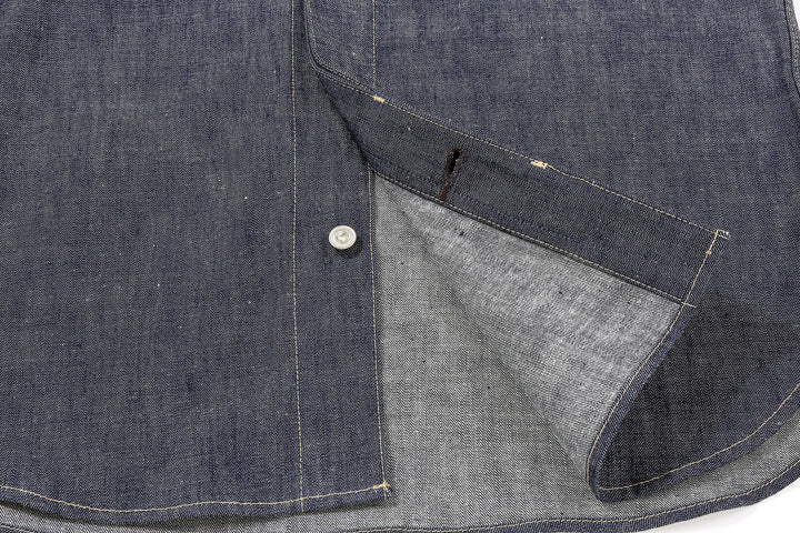 Deluxeware 7640 10.5oz selvedge denim work shirt made in Japan indigo denim shirt hem