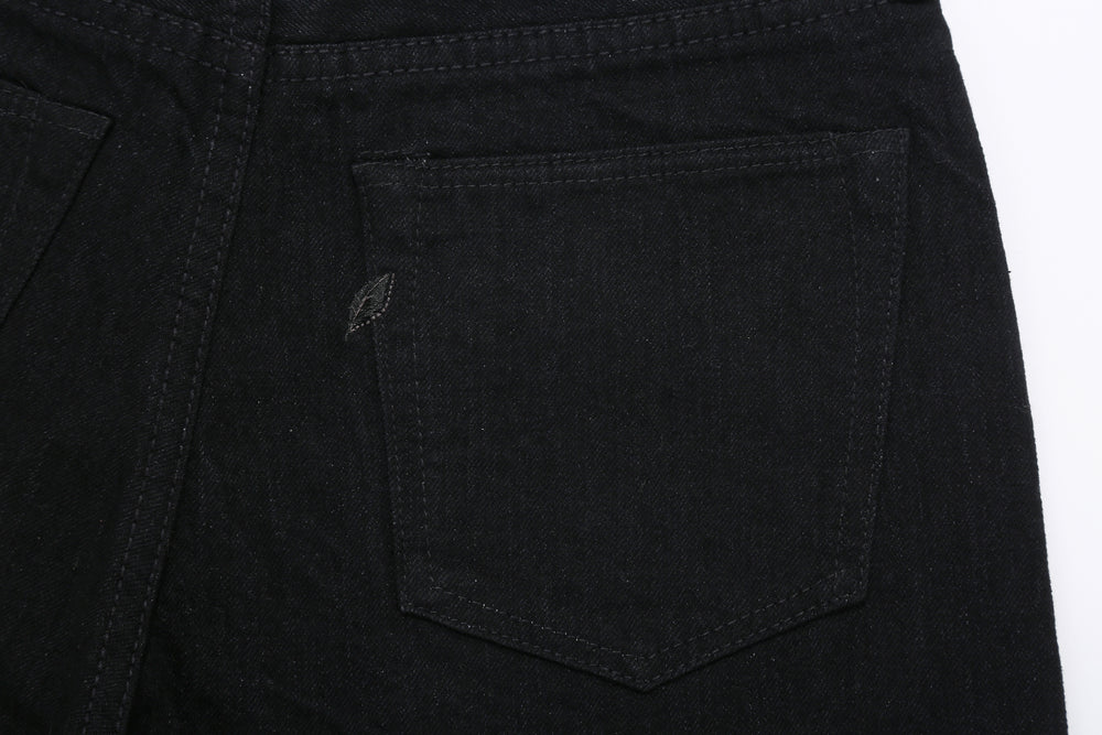 Pure Blue Japan XX-019 black selvedge denim relaxed tapered jeans Japan back pocket