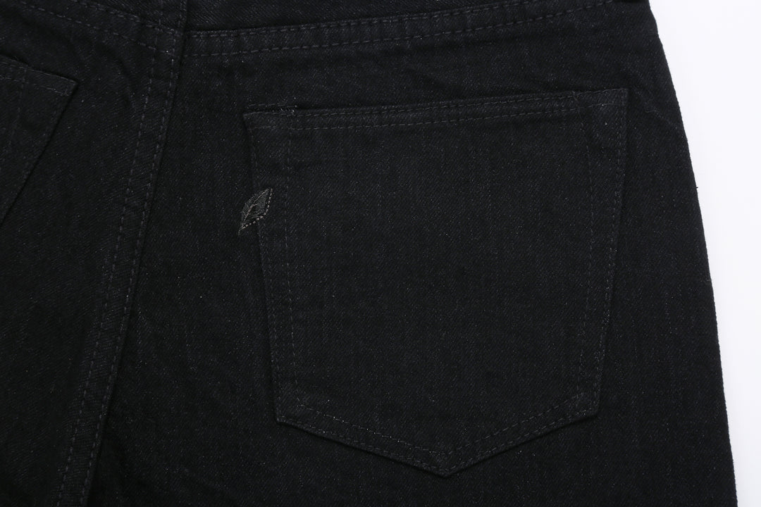 Pure Blue Japan XX-019 black selvedge denim relaxed tapered jeans Japan back pocket