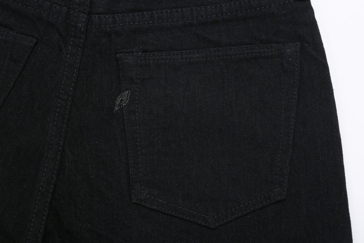 Pure Blue Japan XX-019 black selvedge denim relaxed tapered jeans Japan back pocket