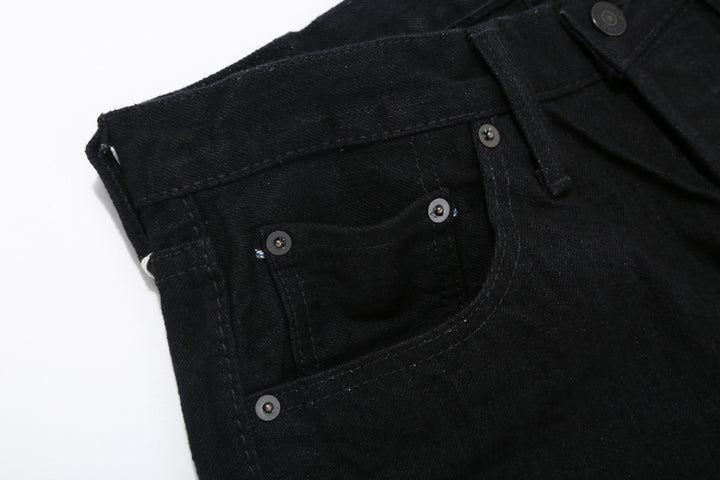 Pure Blue Japan XX-019-BK 14oz Black x Black Selvedge Denim - Relaxed Tapered Fit