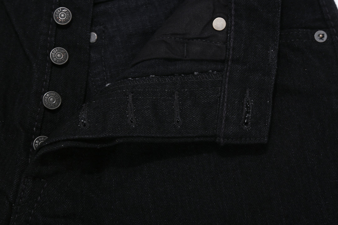 Pure Blue Japan XX-019-BK 14oz Black x Black Selvedge Denim - Relaxed Tapered Fit