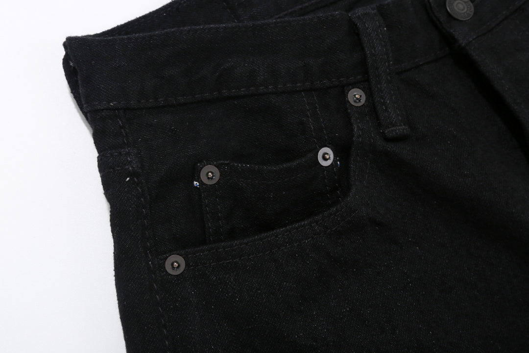 Pure Blue Japan XX-003-BK 14oz Black x Black Selvedge Denim - Regular Straight Fit