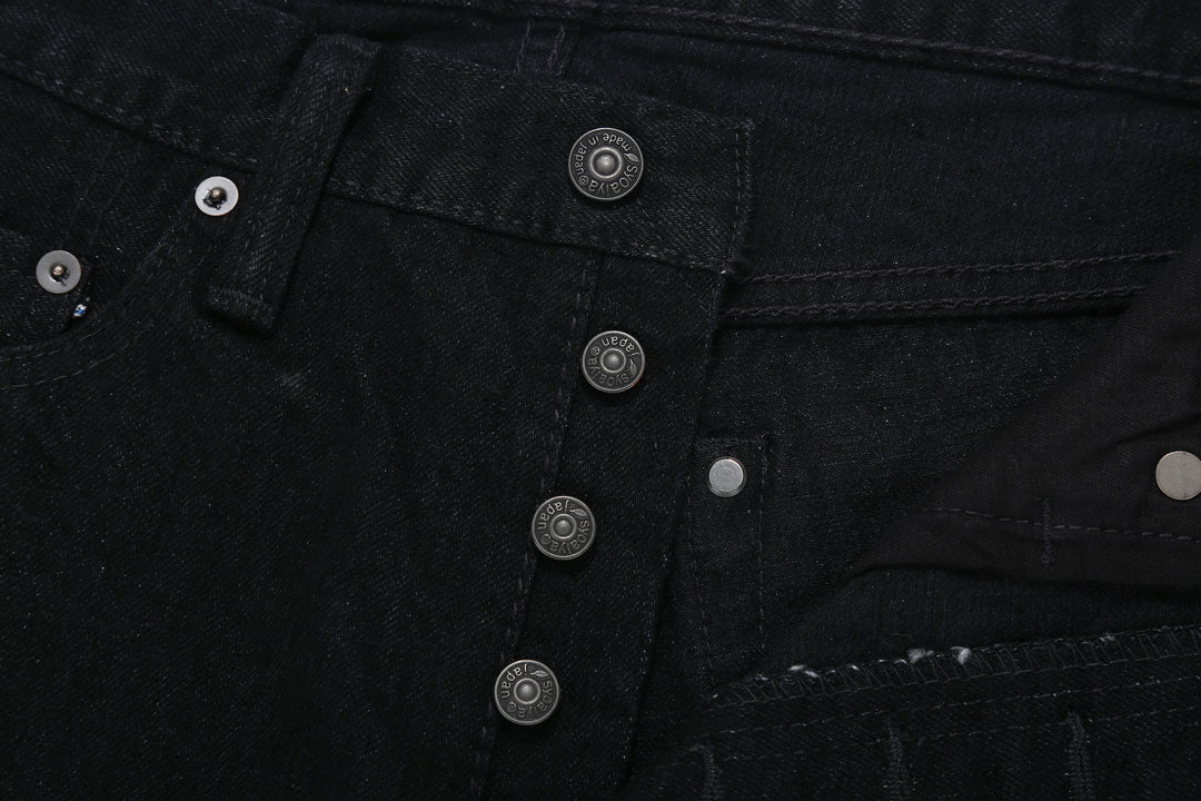Pure Blue Japan XX-003-BK 14oz Black x Black Selvedge Denim - Regular Straight Fit