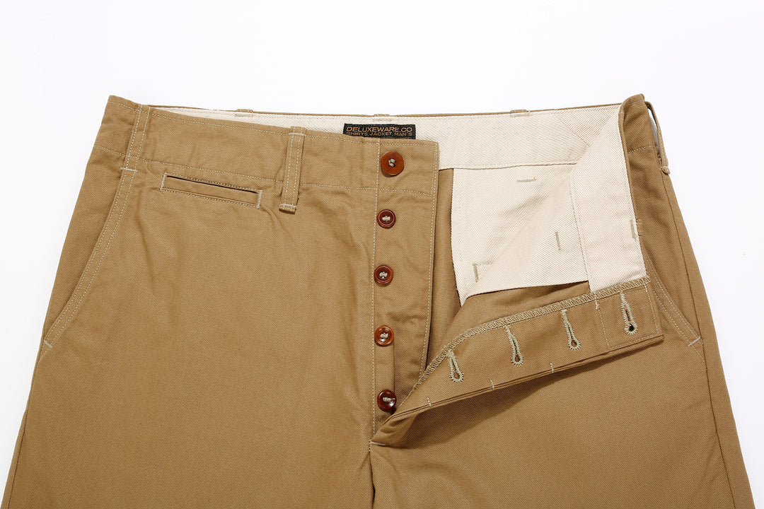 Deluxeware 946A mil-spec chino trousers khaki made in Japan military chinos