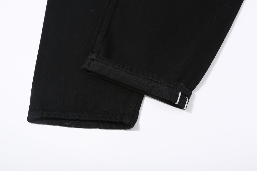 Moto Motor New Vintage 12oz Selvedge Old Baggy Denim - Black x Black