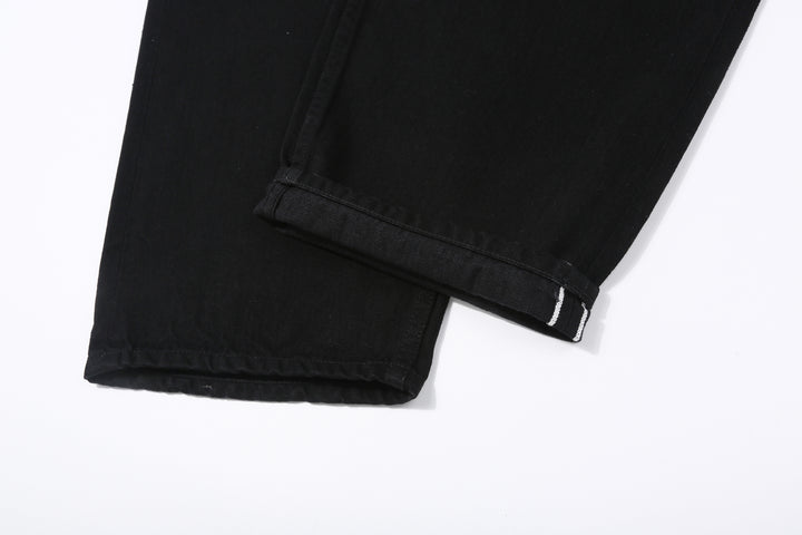 Moto Motor New Vintage 12oz Selvedge Old Baggy Denim - Black x Black