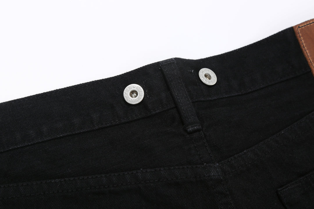 Moto Motor New Vintage 12oz Selvedge Old Baggy Denim - Black x Black