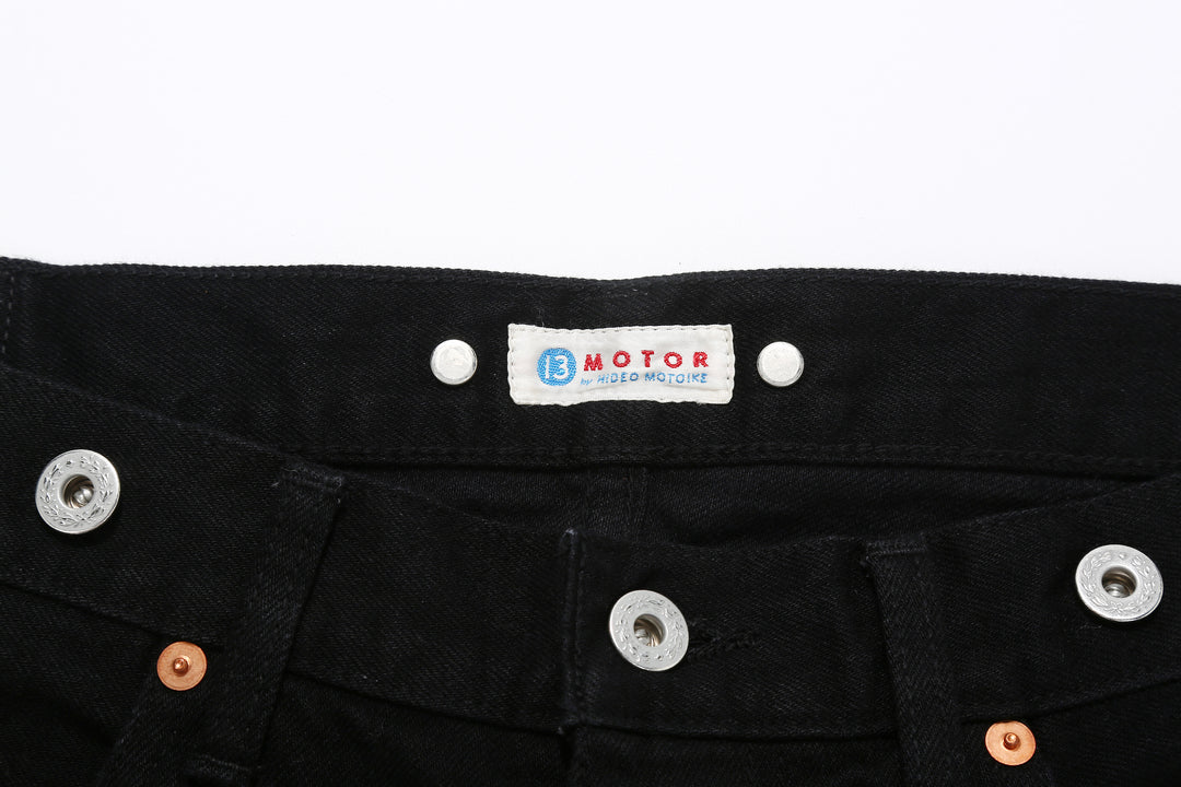 Moto Motor New Vintage 12oz Selvedge Old Baggy Denim - Black x Black