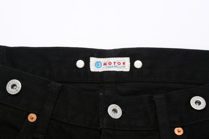 Moto Motor New Vintage 12oz Selvedge Old Baggy Denim - Black x Black