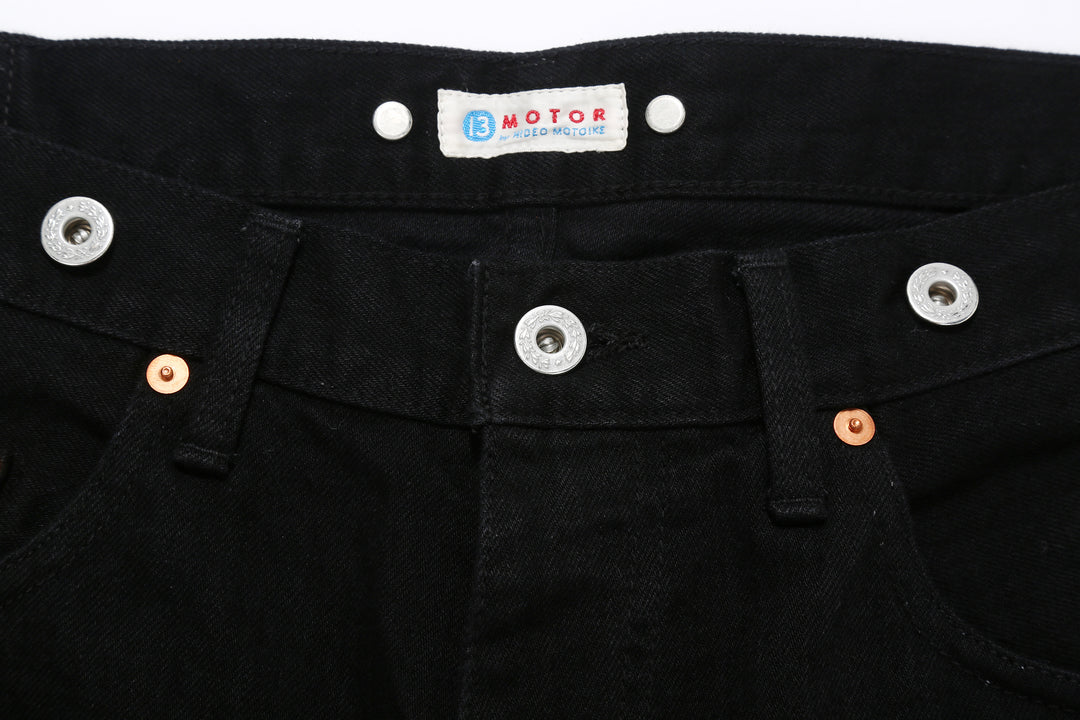 Moto Motor New Vintage 12oz Selvedge Old Baggy Denim - Black x Black