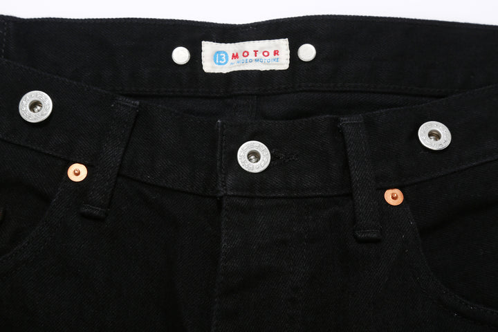 Moto Motor New Vintage 12oz Selvedge Old Baggy Denim - Black x Black