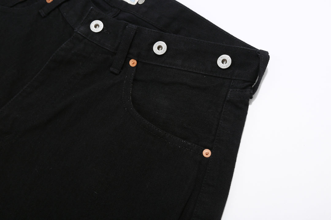 Moto Motor New Vintage 12oz Selvedge Old Baggy Denim - Black x Black