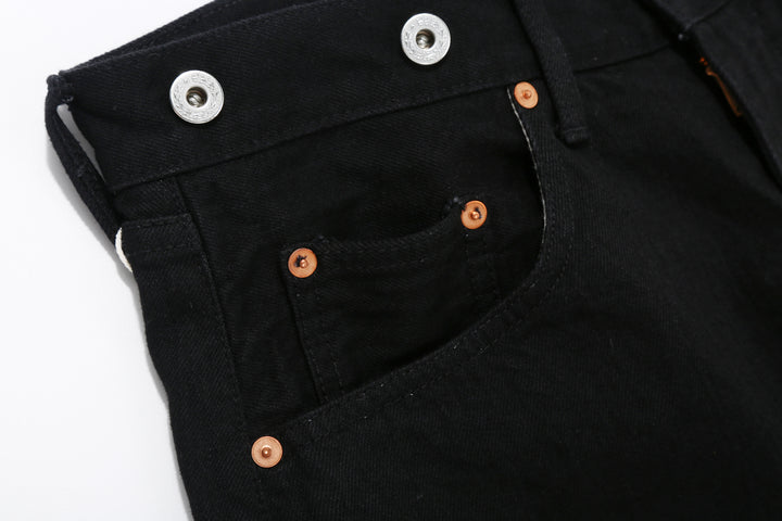 Moto Motor New Vintage 12oz Selvedge Old Baggy Denim - Black x Black