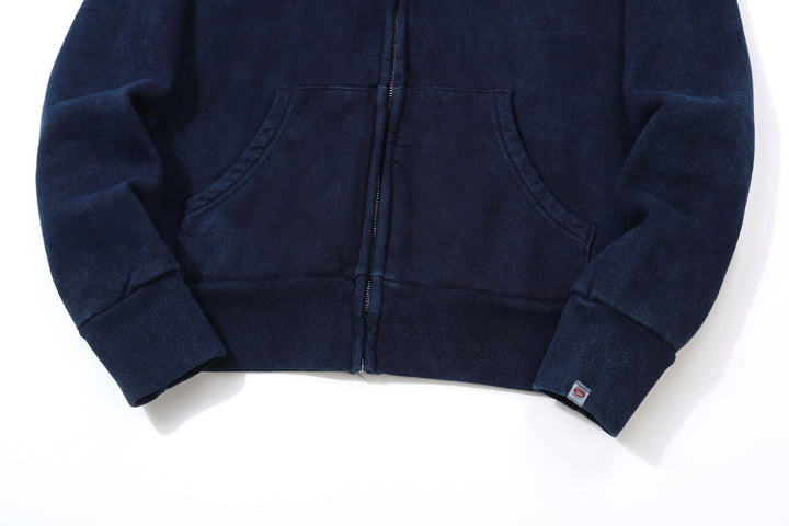 UES 72ZP-ID Indigo-Dyed Heavyweight Full-Zip Hoodie