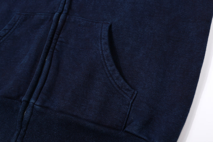 UES 72ZP-ID Indigo-Dyed Heavyweight Full-Zip Hoodie