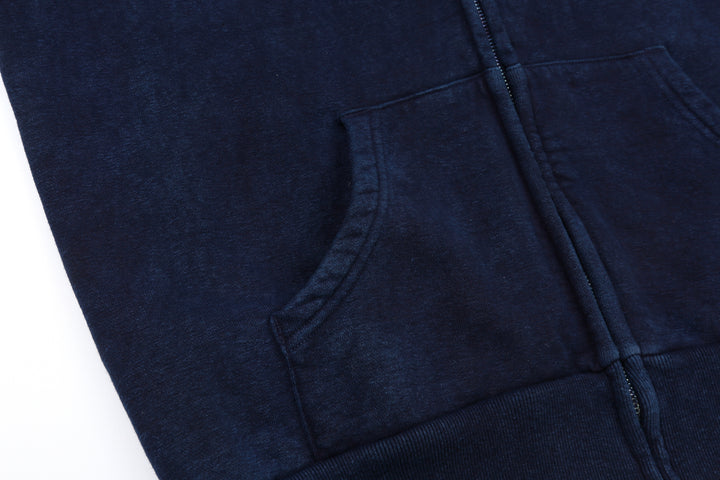 UES 72ZP-ID Indigo-Dyed Heavyweight Full-Zip Hoodie