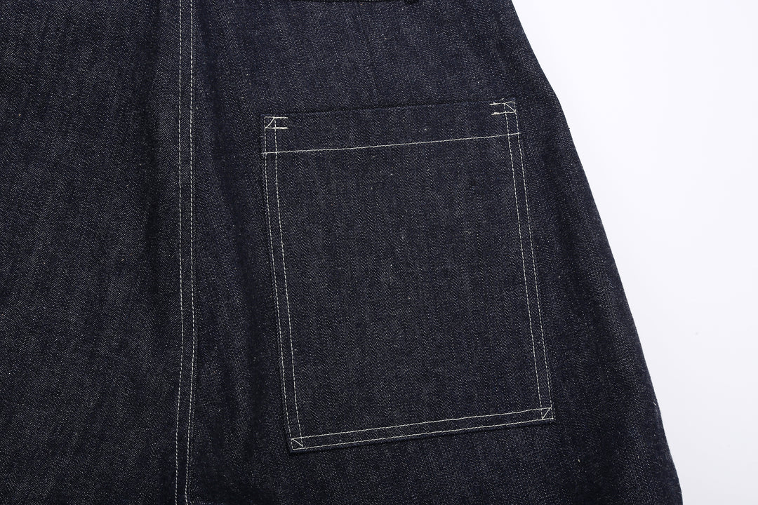 Warehouse & Co. 1930s WPA Double Knee Denim Trousers Light-Ounce Selvedge Denim Made in Japan Back Pocket Close Up